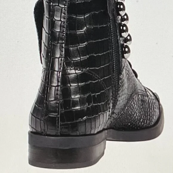 Schutz Womens Marieta Leather Embellished Ankle Boots Size 8.5